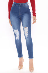 Jump In Stretch Skinny Jeans - Medium Blue Wash Ins Street