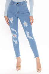 Sweet Spot Stretch Skinny Jeans - Light Blue Wash Ins Street