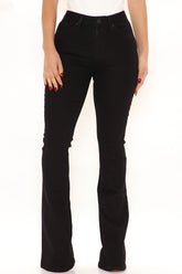 Back On Top Stretch Flare Jeans - Black Ins Street