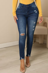 Love Story Ripped Skinny Jeans - Medium Wash Ins Street