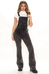 Breaking Chains Stretch Flare Overalls - Black Ins Street
