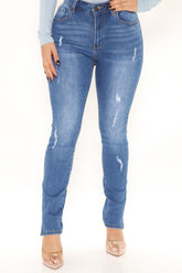 Livin' For It Skinny Jeans - Medium Blue Wash Ins Street