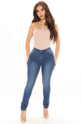 Baddest Behavior Skinny Jeans - Dark Wash Ins Street