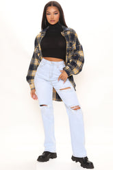 Follow My Lead Straight Leg Jeans - Light Blue Wash Ins Street