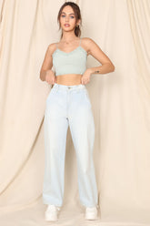Esther Wide Leg Trouser Jean - Light Wash Ins Street