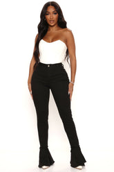 Fray What You Will Flare Jeans - Black Ins Street