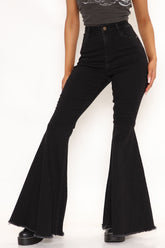 Naples Super Stretch Extreme Flare Jeans - Black Ins Street