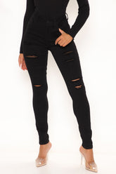 Reality Check Ripped Skinny Jeans - Black Ins Street