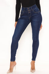 Booty Too Good Skinny Jeans - Dark Wash Ins Street