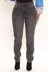 Say What You Mean Mom Jeans - Grey Ins Street