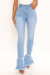 Fray What You Will Flare Jeans - Medium Blue Wash Ins Street