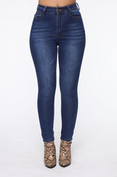 Aria High Waisted Skinny Jeans - Medium Blue Wash Ins Street