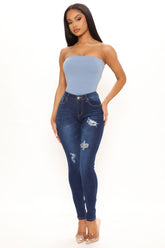 Loving Every Angle Ripped Skinny Jeans - Dark Wash Ins Street