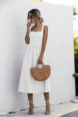 Teagan Cotton Tiered Babydoll Dress - Off White MABL-001