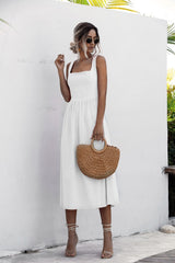 Teagan Cotton Tiered Babydoll Dress - Off White MABL-001