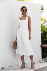 Teagan Cotton Tiered Babydoll Dress - Off White MABL-001