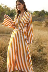 Rolla Striped Button Down Maxi Shirt Dress Ins Street