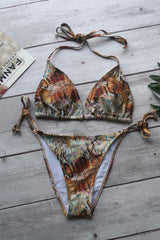Colorful Print Push Up Brazilian Swimsuit Ins Street