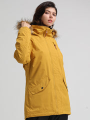 Yellow Warm Waterproof And Windproof Snowboard Jackets Ins Street