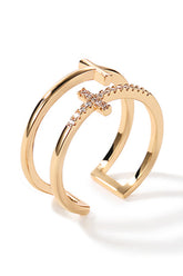 Cubic Zirconia Cross Ring Ins Street