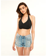 TITANIA LINSLEY RHINESTONE FRINGE DENIM SHORT insstreet