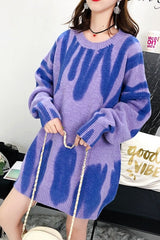Cross Border Printed Outer Knit Sweater Ins street