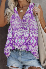 Print Split Joint V Neck Tops(5 Colors) Ins Street