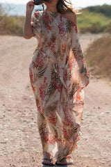 Vacation Print Split Joint Swimwears Cover Up Ins Street