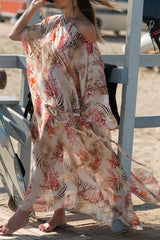 Vacation Print Split Joint Swimwears Cover Up Ins Street