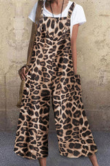 Leopard Spaghetti Strap Loose Jumpsuits(3 Colors) Ins Street
