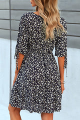 Print Split Joint V Neck A Line Dresses(4 colors) Ins Street