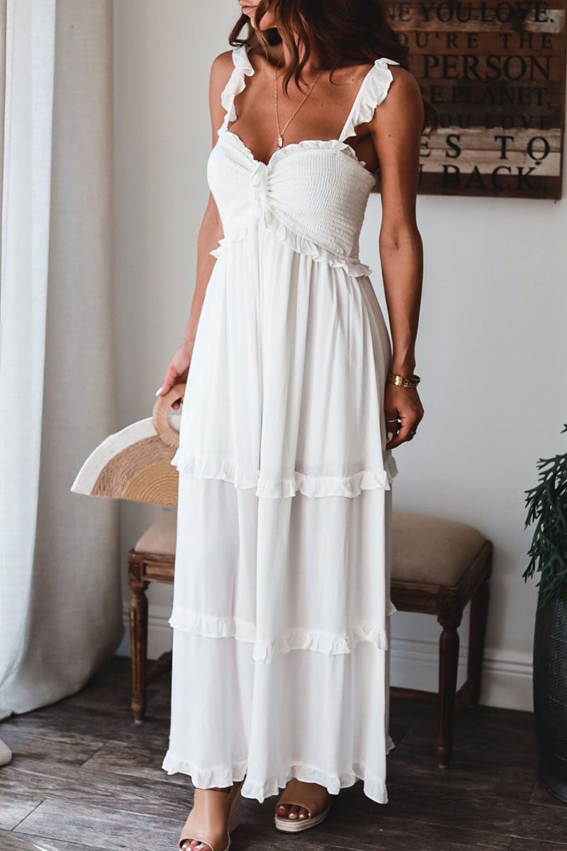 Solid Split Joint Spaghetti Strap Princess Dresses Ins Street