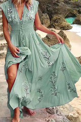 Print V Neck Irregular Dresses(4 Colors) Ins Street