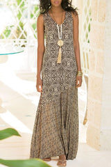 Elegant Print V Neck A Line Dresses(3 Colors) Ins Street