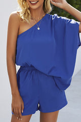 Living Solid One Shoulder Loose Jumpsuits(4 Colors) Ins Street