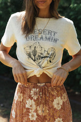 Print Split Joint O Neck T-Shirts Ins Street