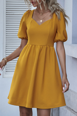 Elegant Solid Split Joint V Neck A Line Dresses Ins Street