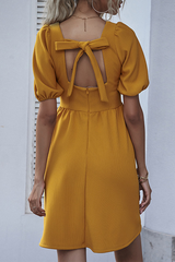 Elegant Solid Split Joint V Neck A Line Dresses Ins Street