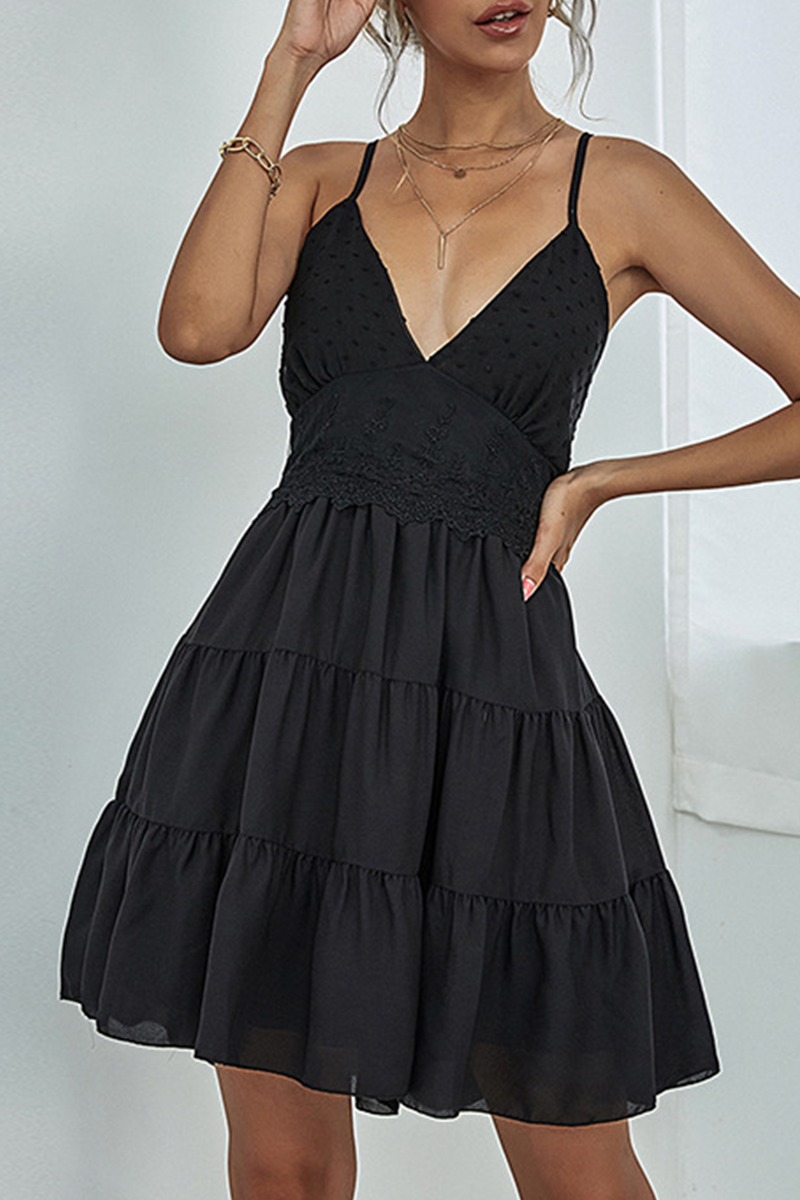 Elegant Print Backless With Bow V Neck A Line Dresses Ins Street