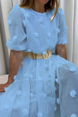 Elegant Solid Split Joint O Neck Princess Dresses Ins Street