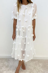 Elegant Solid Split Joint O Neck Princess Dresses Ins Street