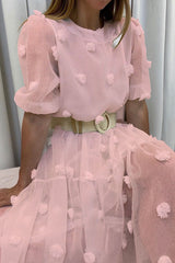 Elegant Solid Split Joint O Neck Princess Dresses Ins Street