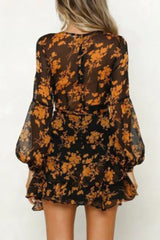 British Style Print Split Joint V Neck Princess Dresses Ins Street