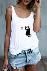 Print Split Joint O Neck Tops Ins Street