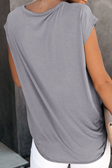 Solid Ripped O Neck T-Shirts Ins Street