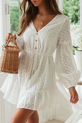 Solid V Neck Princess Dresses Ins Street