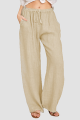 Solid Split Joint Pocket Loose Wide Leg Solid Color Bottoms Ins Street