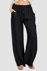 Solid Split Joint Pocket Loose Wide Leg Solid Color Bottoms Ins Street