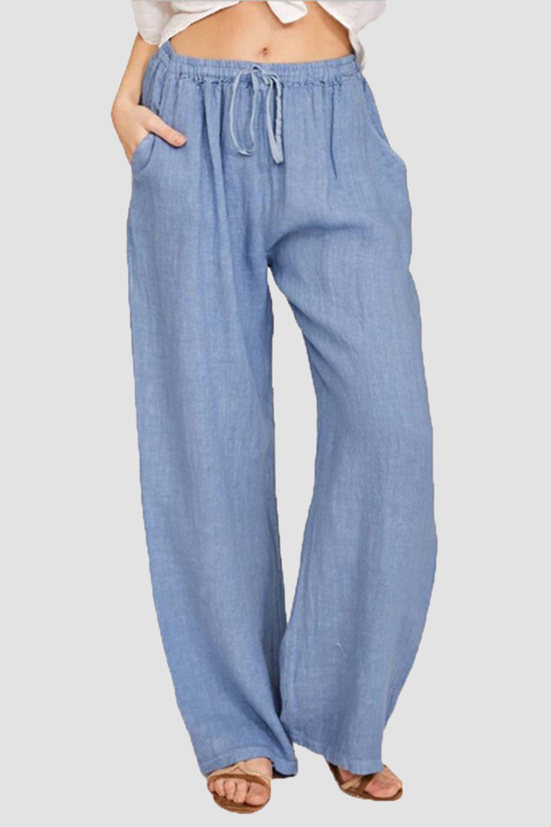 Solid Split Joint Pocket Loose Wide Leg Solid Color Bottoms Ins Street