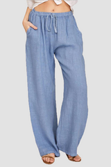 Solid Split Joint Pocket Loose Wide Leg Solid Color Bottoms Ins Street